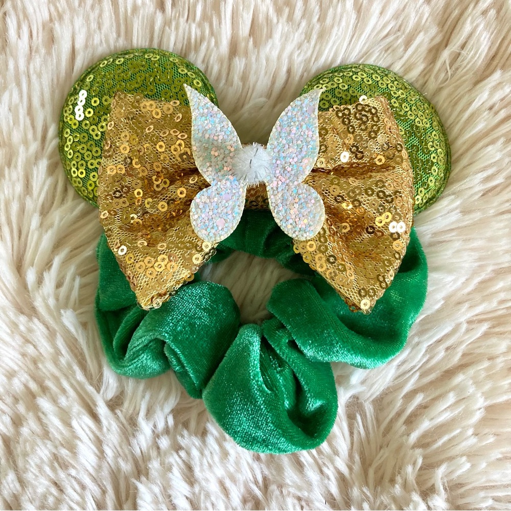 Tinkerbell Peter Pan Minnie Mouse Ears Hair Scrunchie